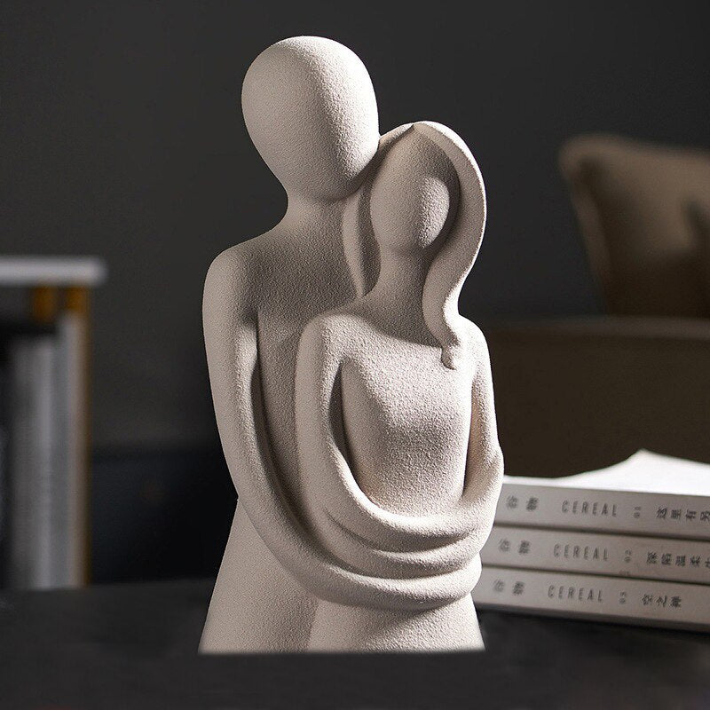 Statue Decoration Home Accessories Resin Abstract Sculpture Modern Art Couple Model Office Desk Decor Figurines for Living Room