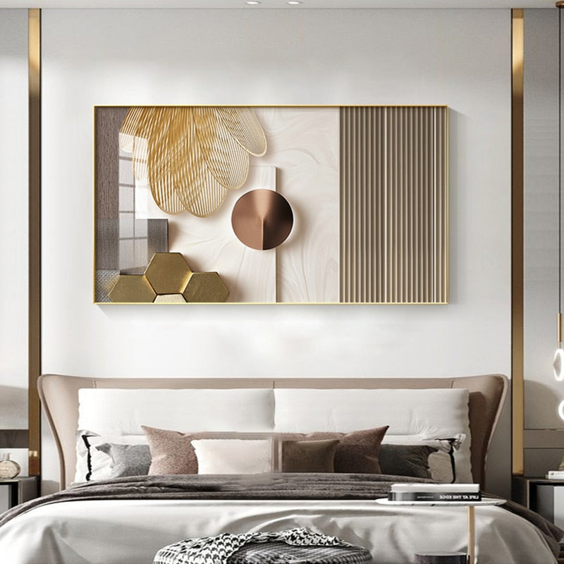 Luxury Wall Art Modern Minimalist Abstract Gold Poster Prints Nordic Decoration Canvas Painting Pictures for Living Room Decor