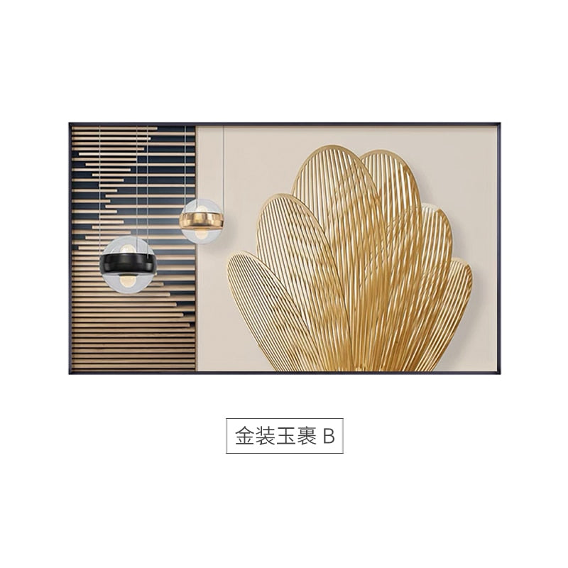 Luxury Wall Art Modern Minimalist Abstract Gold Poster Prints Nordic Decoration Canvas Painting Pictures for Living Room Decor