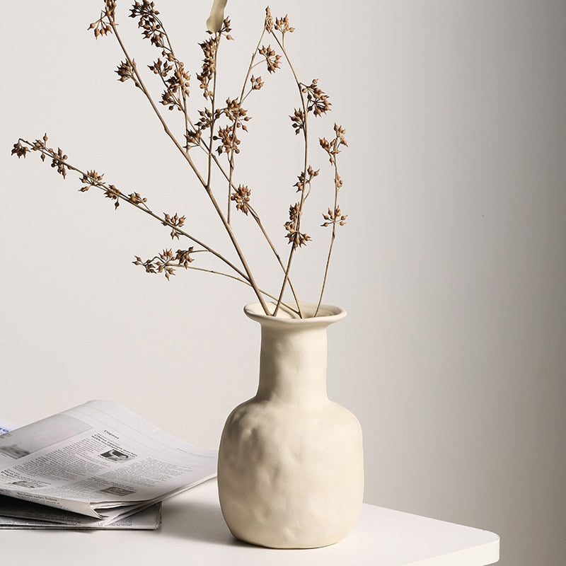 Nordic Ceramic Vase Vegetarian Flower Pot Ornaments Home Decor Living Room Table Decoration Birthday Gift Art Crafts Arrangement