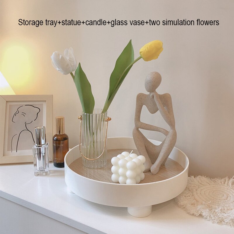 Nordic entrance Portrait decoration Modern simple household decorations Luxury tray desktop storage ins