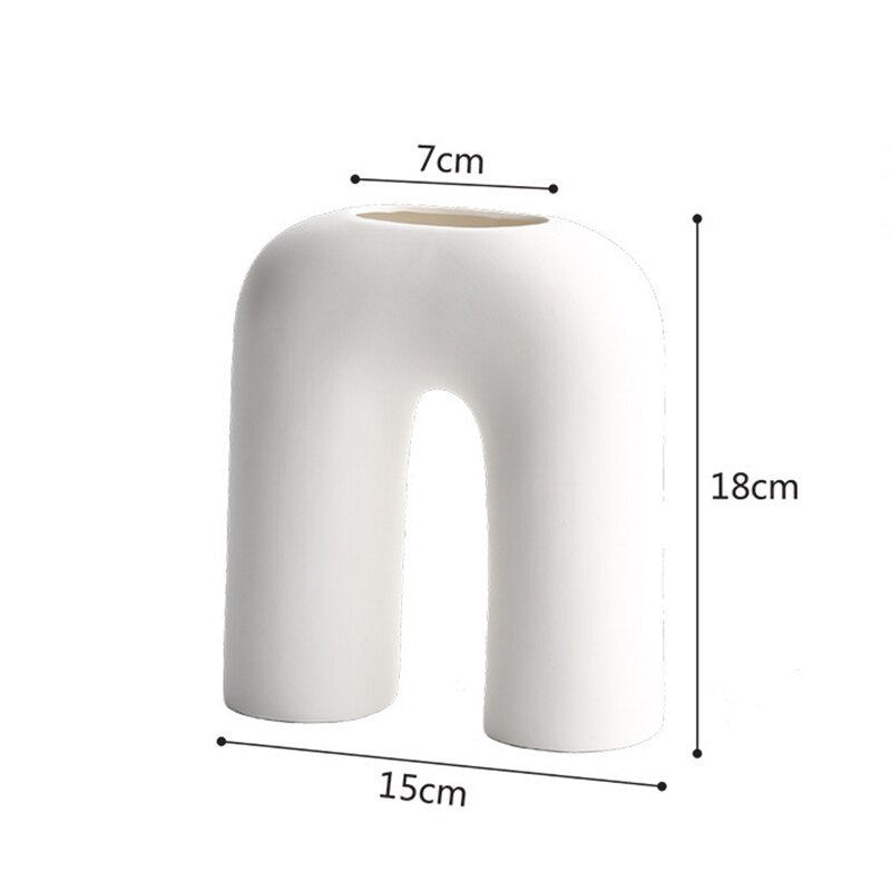 Nordic Ceramic Vase Vegetarian Flower Pot Ornaments Home Decor Living Room Table Decoration Birthday Gift Art Crafts Arrangement