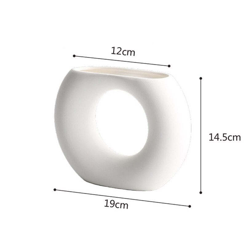 Nordic Ceramic Vase Vegetarian Flower Pot Ornaments Home Decor Living Room Table Decoration Birthday Gift Art Crafts Arrangement