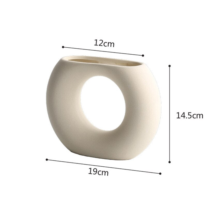 Nordic Ceramic Vase Vegetarian Flower Pot Ornaments Home Decor Living Room Table Decoration Birthday Gift Art Crafts Arrangement