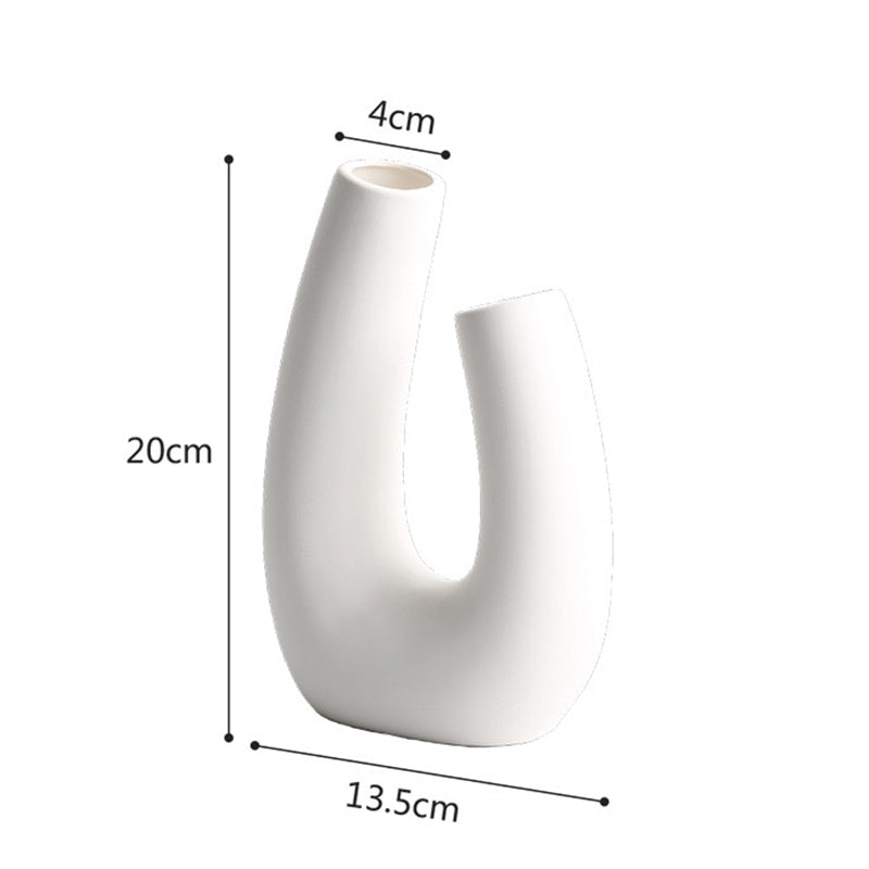 Nordic Ceramic Vase Vegetarian Flower Pot Ornaments Home Decor Living Room Table Decoration Birthday Gift Art Crafts Arrangement