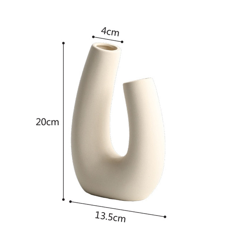 Nordic Ceramic Vase Vegetarian Flower Pot Ornaments Home Decor Living Room Table Decoration Birthday Gift Art Crafts Arrangement