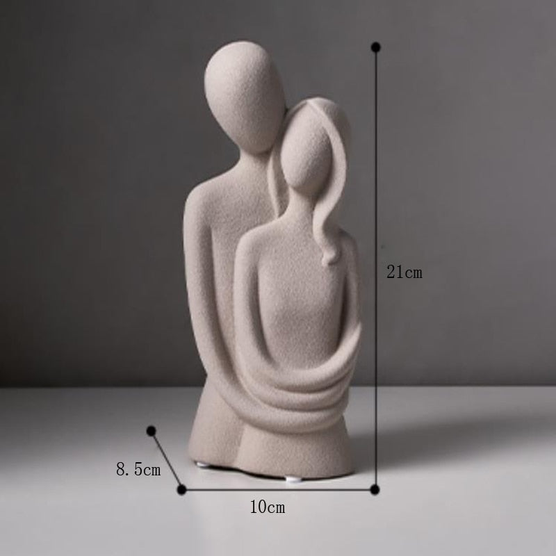Statue Decoration Home Accessories Resin Abstract Sculpture Modern Art Couple Model Office Desk Decor Figurines for Living Room