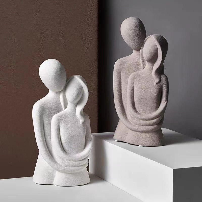 Statue Decoration Home Accessories Resin Abstract Sculpture Modern Art Couple Model Office Desk Decor Figurines for Living Room