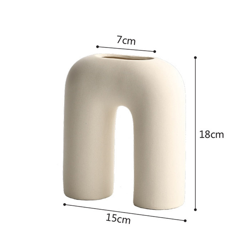 Nordic Ceramic Vase Vegetarian Flower Pot Ornaments Home Decor Living Room Table Decoration Birthday Gift Art Crafts Arrangement