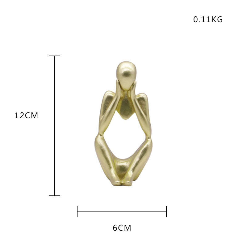 Abstract Golden Sculpture &amp; Figurines for Interior Resin Figure Statue Modern Home Decor Desk Accessories Nordic Room Decoration